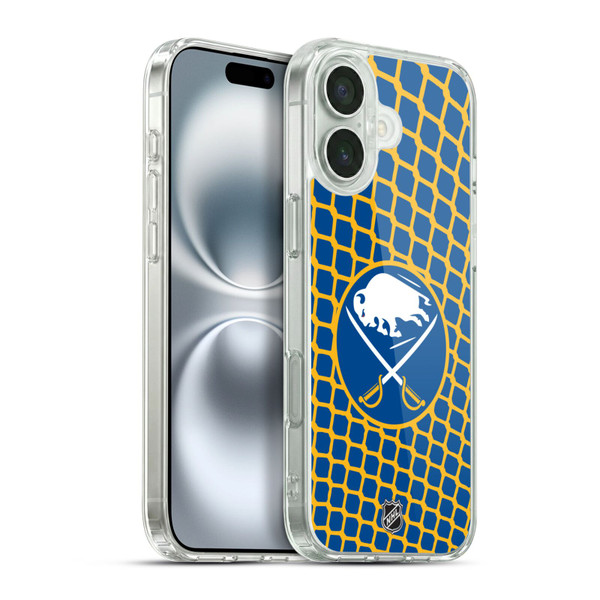 NHL Buffalo Sabres Net Pattern Soft Gel Case for Apple iPhone 16 Plus