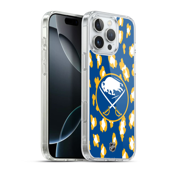 NHL Buffalo Sabres Leopard Pattern Soft Gel Case for Apple iPhone 16 Pro Max