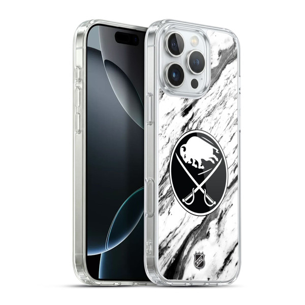 NHL Buffalo Sabres Marble Soft Gel Case for Apple iPhone 16 Pro Max