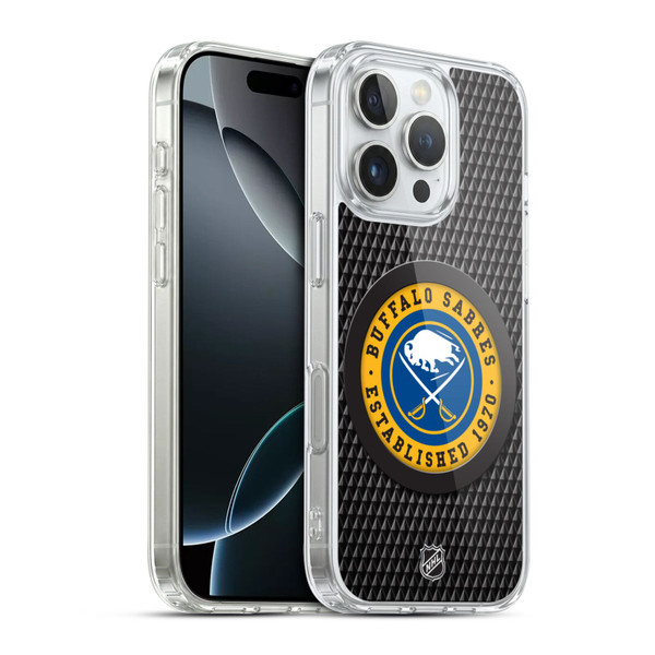 NHL Buffalo Sabres Puck Texture Soft Gel Case for Apple iPhone 16 Pro
