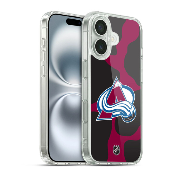 NHL Colorado Avalanche Cow Pattern Soft Gel Case for Apple iPhone 16 & MagSafe
