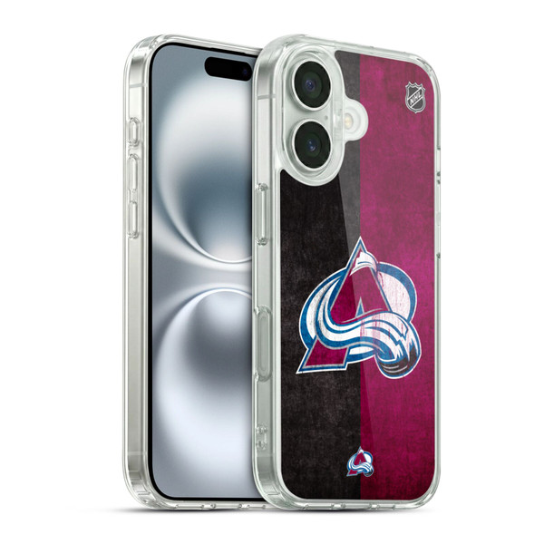 NHL Colorado Avalanche Half Distressed Soft Gel Case for Apple iPhone 16 & MagSafe