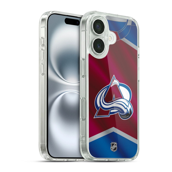 NHL Colorado Avalanche Jersey Soft Gel Case for Apple iPhone 16 & MagSafe