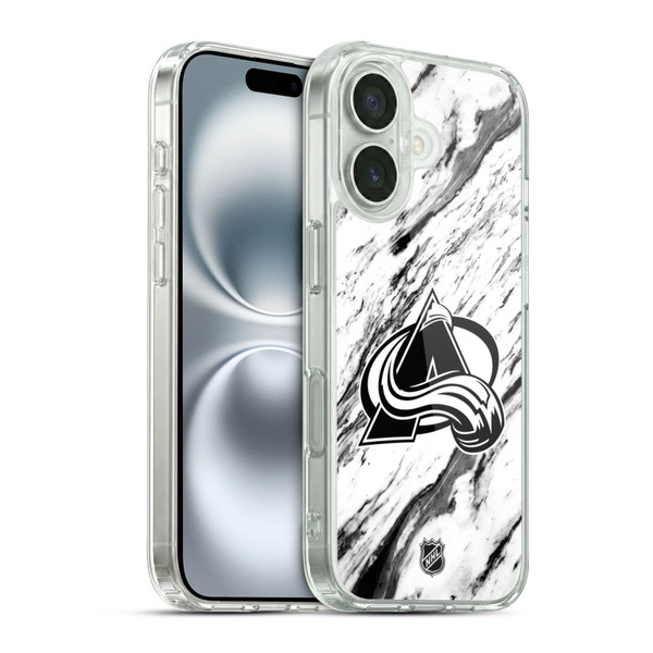 NHL Colorado Avalanche Marble Soft Gel Case for Apple iPhone 16 & MagSafe