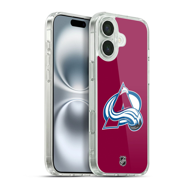 NHL Colorado Avalanche Plain Soft Gel Case for Apple iPhone 16 Plus & MagSafe