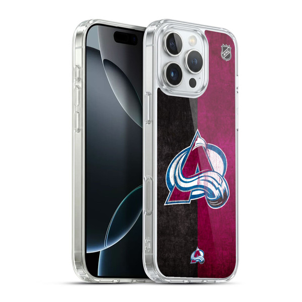 NHL Colorado Avalanche Half Distressed Soft Gel Case for Apple iPhone 16 Pro Max & MagSafe