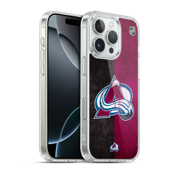 NHL Colorado Avalanche Half Distressed Soft Gel Case for Apple iPhone 16 Pro & MagSafe
