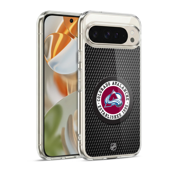 NHL Colorado Avalanche Puck Texture Soft Gel Case for Google Pixel 9 / Pixel 9 Pro