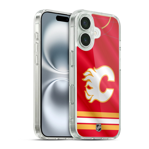 NHL Calgary Flames Jersey Soft Gel Case for Apple iPhone 16 & MagSafe
