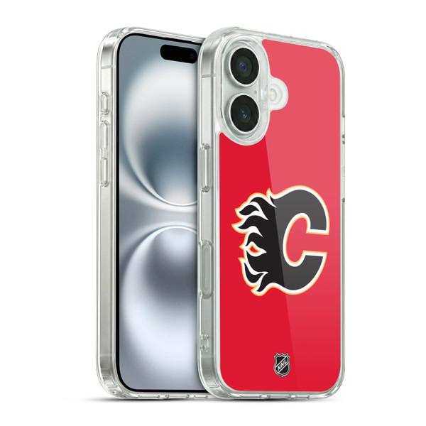 NHL Calgary Flames Plain Soft Gel Case for Apple iPhone 16 & MagSafe