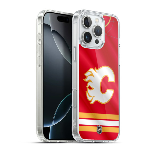 NHL Calgary Flames Jersey Soft Gel Case for Apple iPhone 16 Pro Max & MagSafe