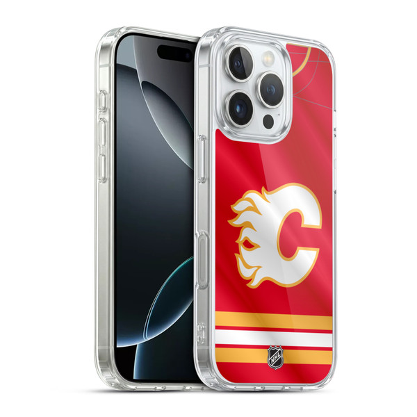 NHL Calgary Flames Jersey Soft Gel Case for Apple iPhone 16 Pro & MagSafe
