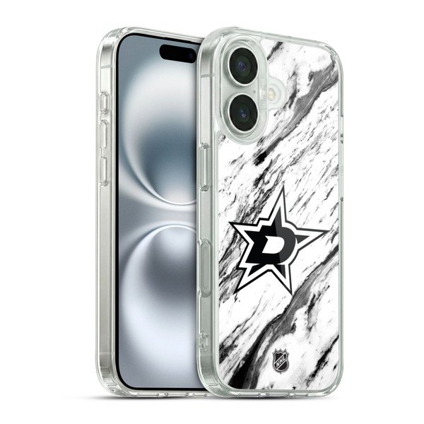 NHL Dallas Stars Marble Soft Gel Case for Apple iPhone 16