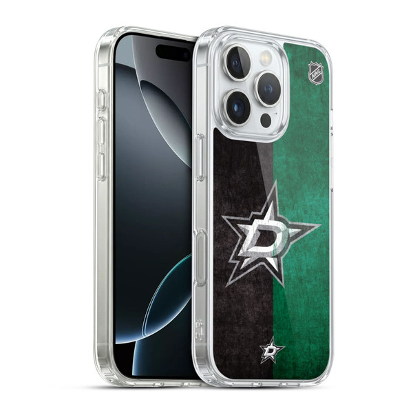 NHL Dallas Stars Half Distressed Soft Gel Case for Apple iPhone 16 Pro