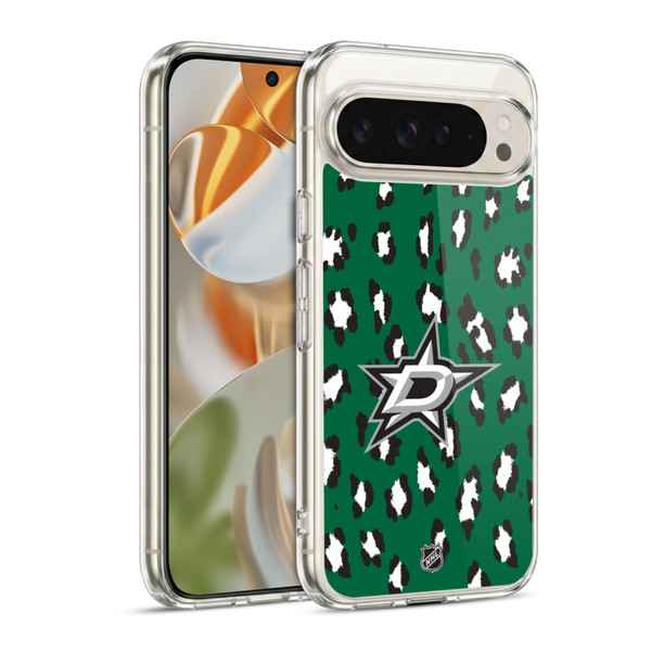NHL Dallas Stars Leopard Pattern Soft Gel Case for Google Pixel 9 / Pixel 9 Pro