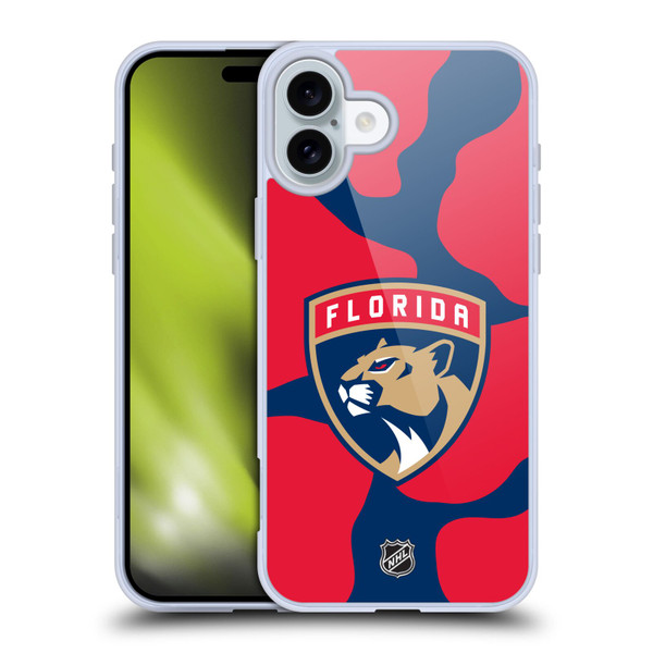 NHL Florida Panthers Cow Pattern Soft Gel Case for Apple iPhone 16 Plus