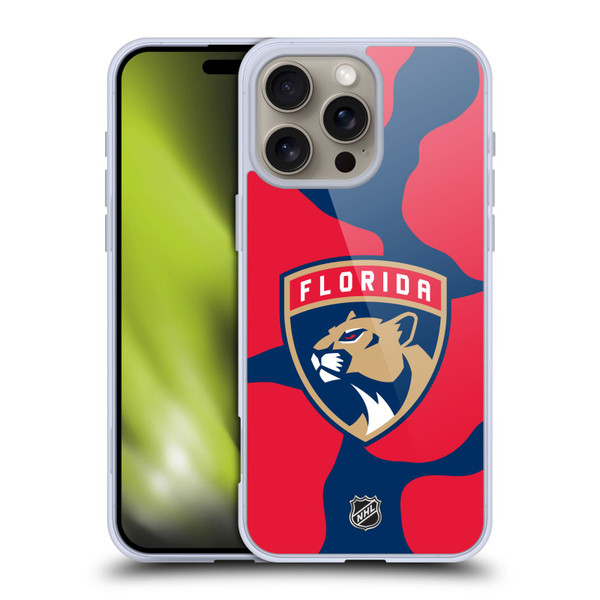 NHL Florida Panthers Cow Pattern Soft Gel Case for Apple iPhone 16 Pro Max