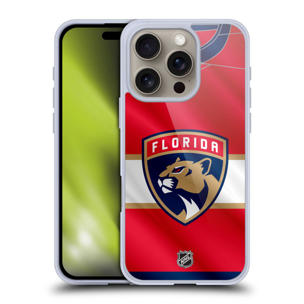 NHL Florida Panthers Jersey Soft Gel Case for Apple iPhone 16 Pro