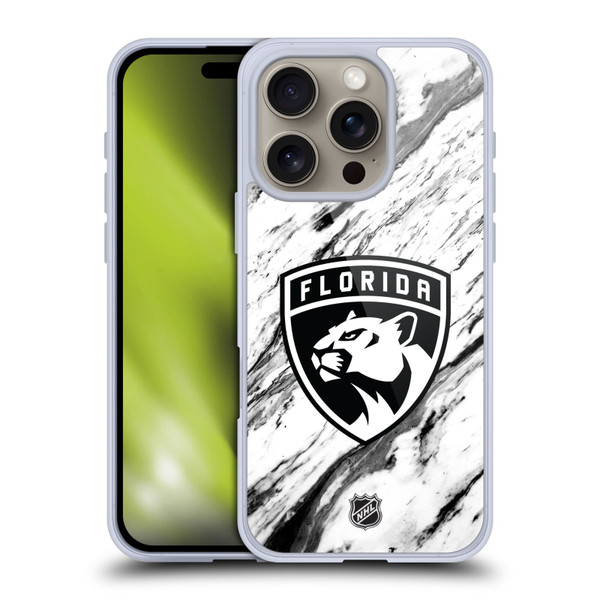 NHL Florida Panthers Marble Soft Gel Case for Apple iPhone 16 Pro