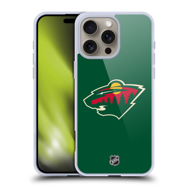 NHL Minnesota Wild Plain Soft Gel Case for Apple iPhone 16 Pro Max