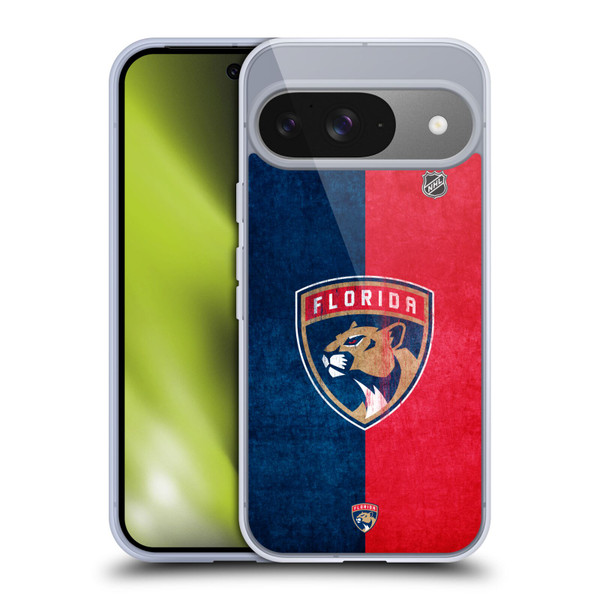 NHL Florida Panthers Half Distressed Soft Gel Case for Google Pixel 9 / Pixel 9 Pro