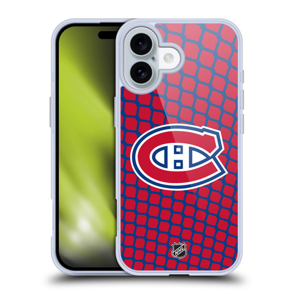 NHL Montreal Canadiens Net Pattern Soft Gel Case for Apple iPhone 16