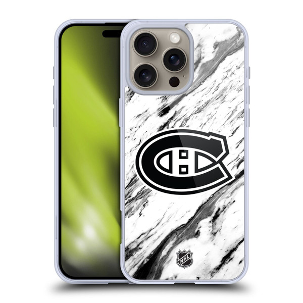 NHL Montreal Canadiens Marble Soft Gel Case for Apple iPhone 16 Pro Max