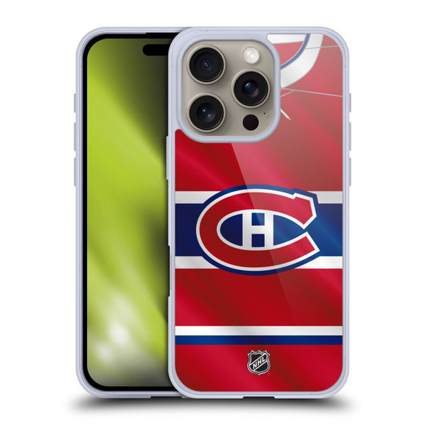NHL Montreal Canadiens Jersey Soft Gel Case for Apple iPhone 16 Pro