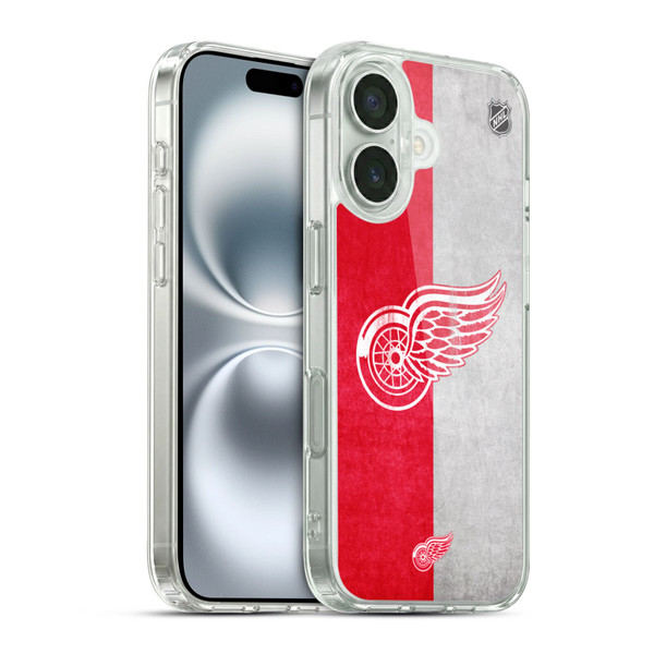 NHL Detroit Red Wings Half Distressed Soft Gel Case for Apple iPhone 16 & MagSafe