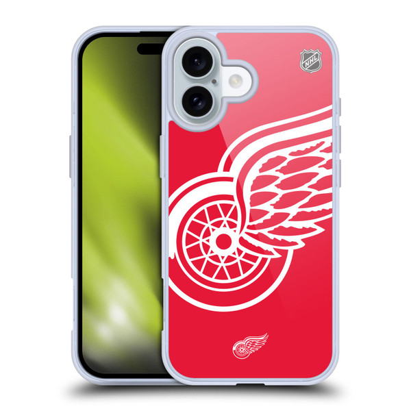 NHL Detroit Red Wings Oversized Soft Gel Case for Apple iPhone 16 NHL Detroit Red Wings Oversized Soft Gel Case for Apple iPhone 16