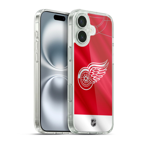 NHL Detroit Red Wings Jersey Soft Gel Case for Apple iPhone 16 Plus & MagSafe