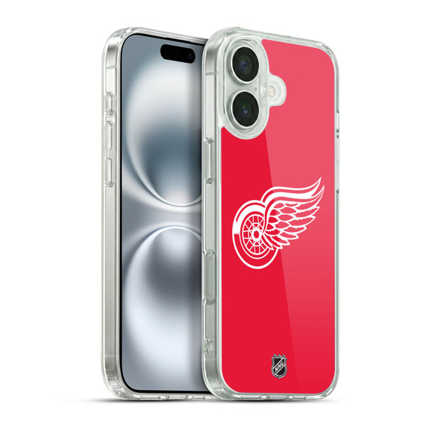 NHL Detroit Red Wings Plain Soft Gel Case for Apple iPhone 16 Plus & MagSafe
