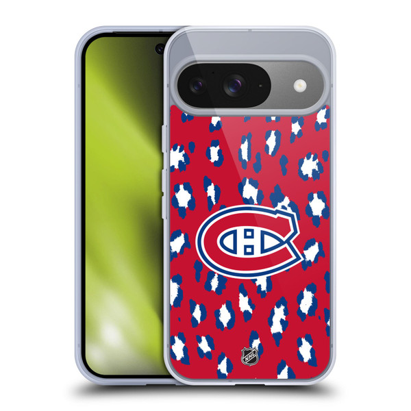 NHL Montreal Canadiens Leopard Pattern Soft Gel Case for Google Pixel 9 / Pixel 9 Pro