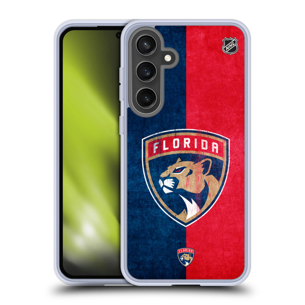 NHL Florida Panthers Half Distressed Soft Gel Case for Samsung Galaxy S24 FE