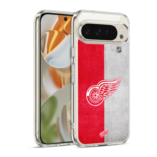 NHL Detroit Red Wings Half Distressed Soft Gel Case for Google Pixel 9 / Pixel 9 Pro