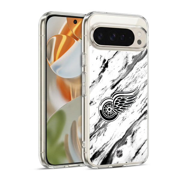NHL Detroit Red Wings Marble Soft Gel Case for Google Pixel 9 / Pixel 9 Pro