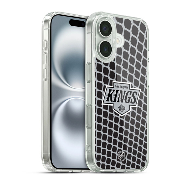 NHL Los Angeles Kings Net Pattern Soft Gel Case for Apple iPhone 16