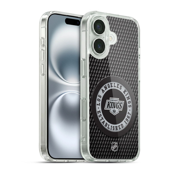 NHL Los Angeles Kings Puck Texture Soft Gel Case for Apple iPhone 16