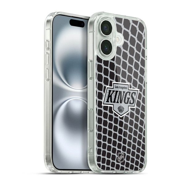 NHL Los Angeles Kings Net Pattern Soft Gel Case for Apple iPhone 16 Plus