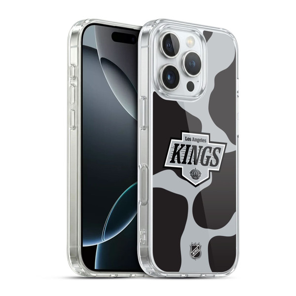 NHL Los Angeles Kings Cow Pattern Soft Gel Case for Apple iPhone 16 Pro