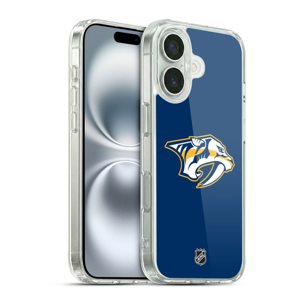 NHL Nashville Predators Plain Soft Gel Case for Apple iPhone 16 & MagSafe