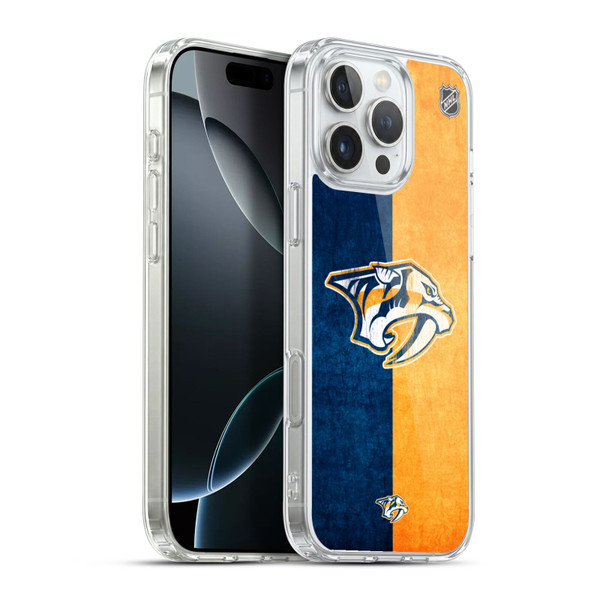 NHL Nashville Predators Half Distressed Soft Gel Case for Apple iPhone 16 Pro Max & MagSafe