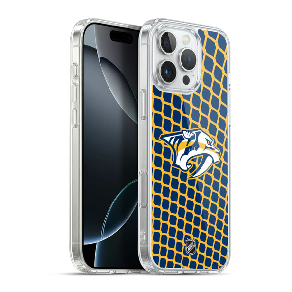 NHL Nashville Predators Net Pattern Soft Gel Case for Apple iPhone 16 Pro Max & MagSafe