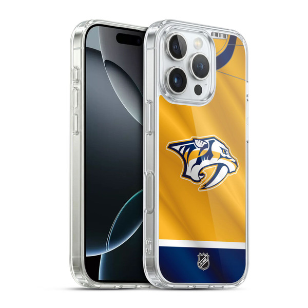 NHL Nashville Predators Jersey Soft Gel Case for Apple iPhone 16 Pro & MagSafe