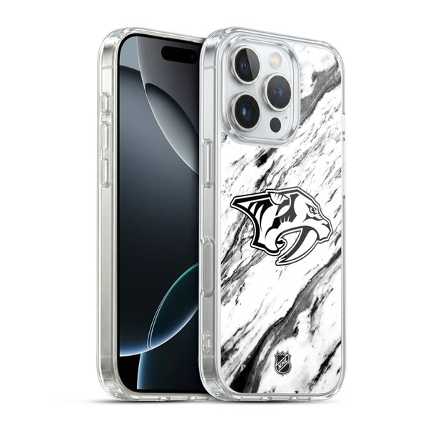 NHL Nashville Predators Marble Soft Gel Case for Apple iPhone 16 Pro & MagSafe