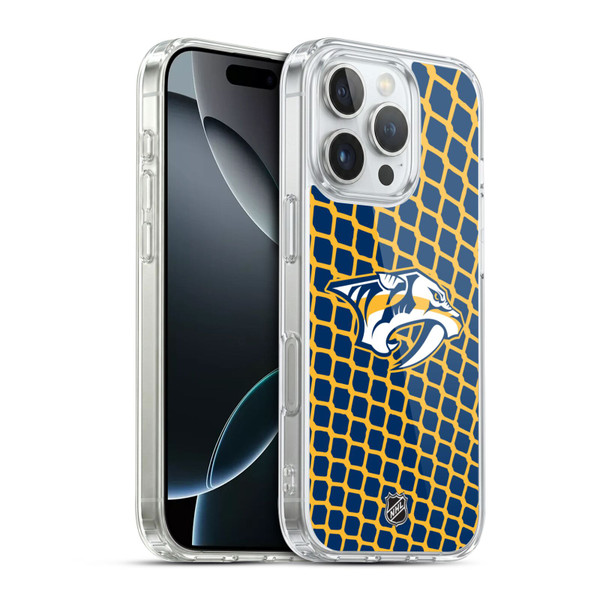 NHL Nashville Predators Net Pattern Soft Gel Case for Apple iPhone 16 Pro & MagSafe