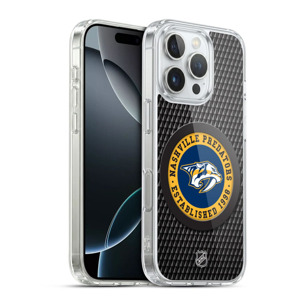 NHL Nashville Predators Puck Texture Soft Gel Case for Apple iPhone 16 Pro & MagSafe