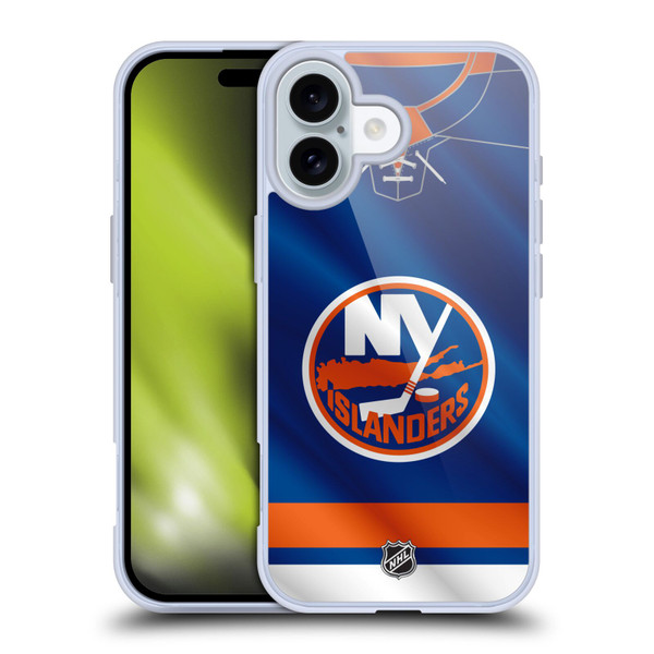 NHL New York Islanders Jersey Soft Gel Case for Apple iPhone 16