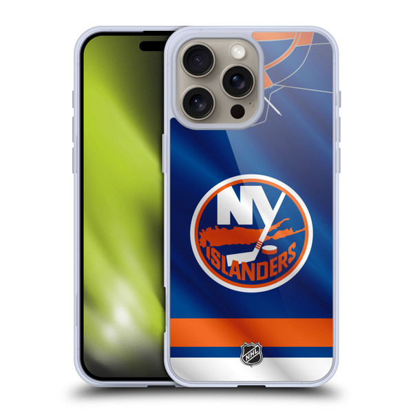 NHL New York Islanders Jersey Soft Gel Case for Apple iPhone 16 Pro Max