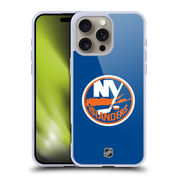 NHL New York Islanders Plain Soft Gel Case for Apple iPhone 16 Pro Max